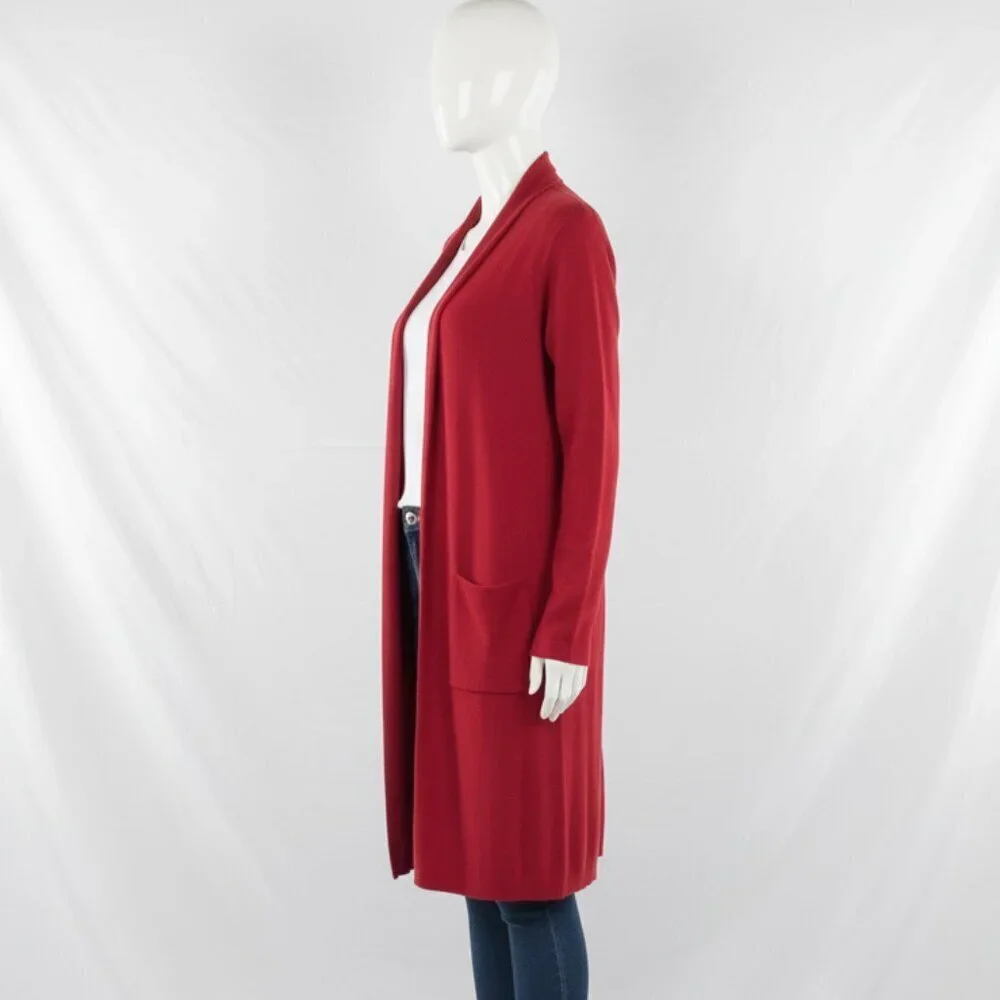 NWOT Chico's Women's Chunky Collared Red Duster Cardigan L